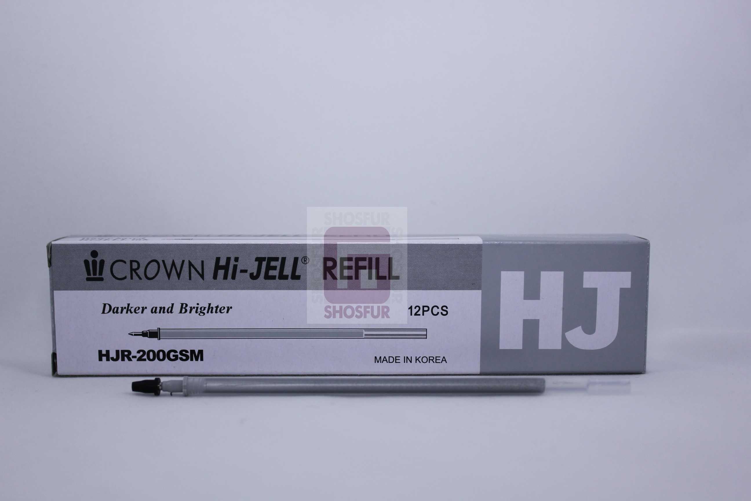 Стержень гелевый Crown "Hi-Jell Metallic" серебро металлик, 138мм, 0,7мм (12шт)