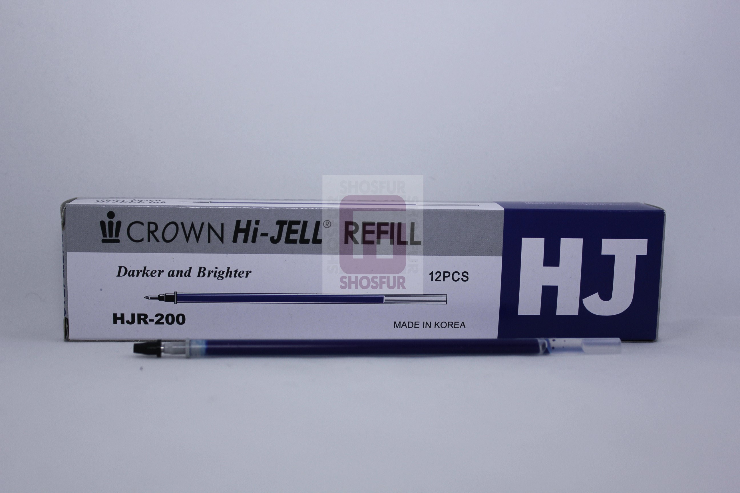 Стержень гелевый Crown "Hi-Jell" синий, 138мм, 0,5мм (12шт)