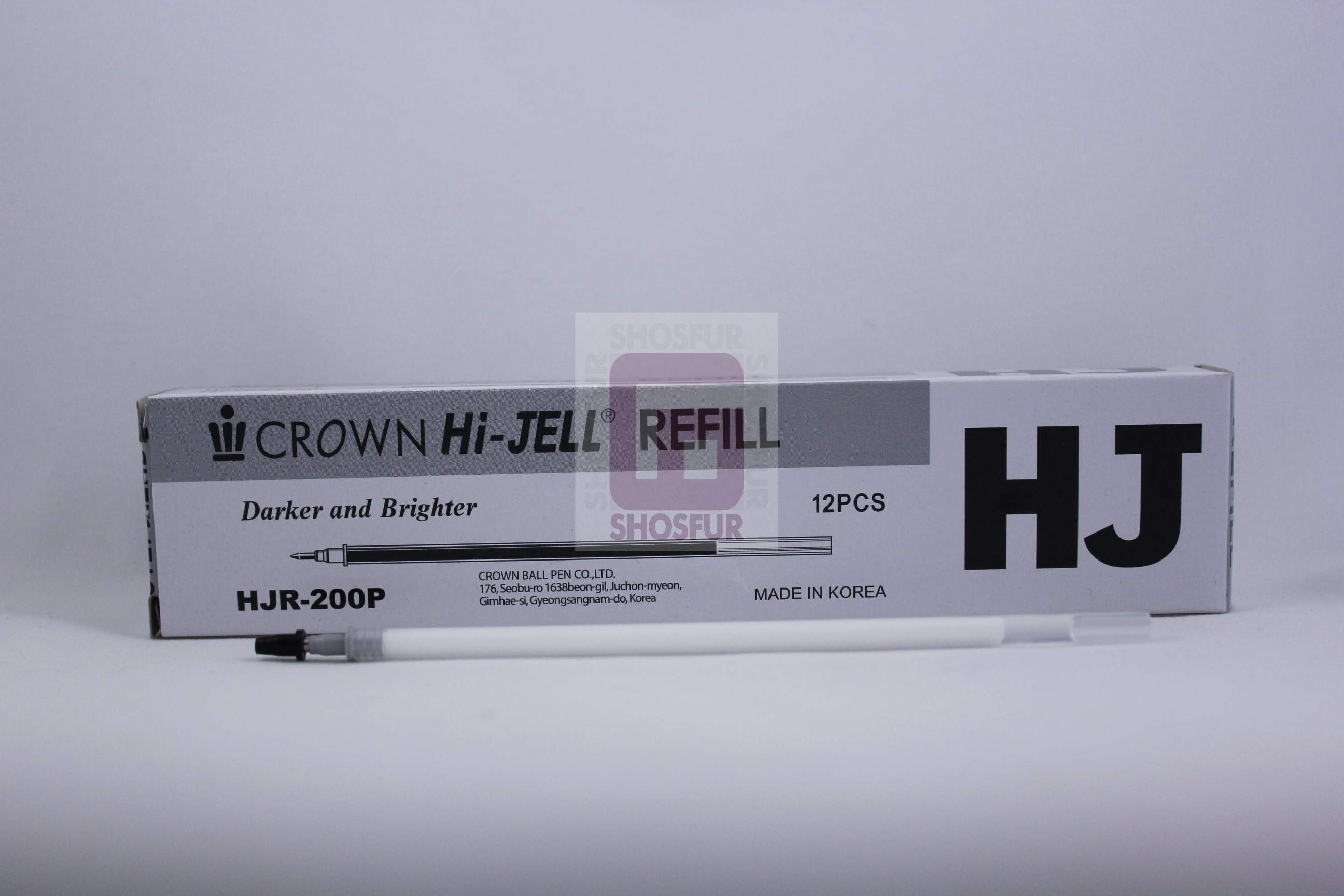 Стержень гелевый Crown "Hi-Jell Pastel" белый, 138мм, 0,8мм (12шт)