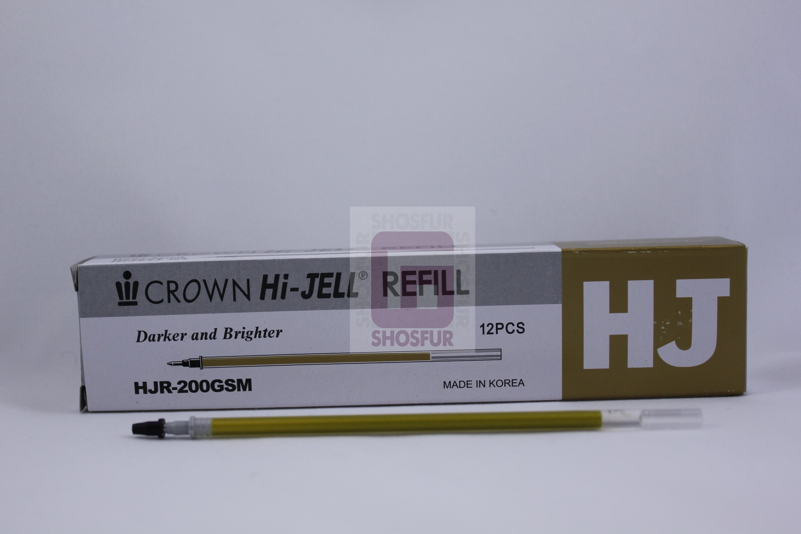 Стержень гелевый Crown "Hi-Jell Metallic" золото металлик, 138мм, 0,7мм (12шт)