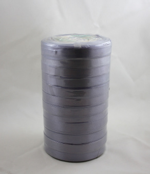 Тесьма атласная лента 10мм цв. тёмно-серый